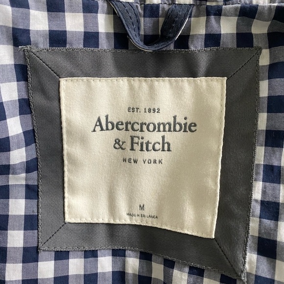 Abercrombie & Fitch Navy Blue Rain Jacket Size Medium - Picture 9 of 13